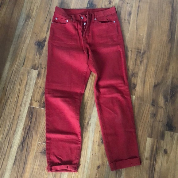 Cherry Red Levi’s Wedgie Jeans - Picture 2 of 9